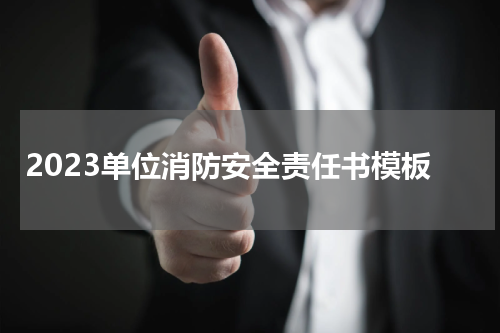 2023单位消防安全责任书模板