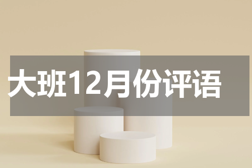 大班12月份评语