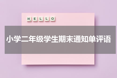 小学二年级学生期末通知单评语