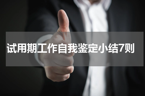 试用期工作自我鉴定小结7则