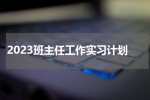 2023班主任工作实习计划