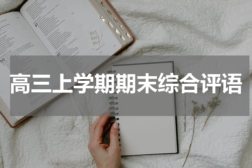 高三上学期期末综合评语