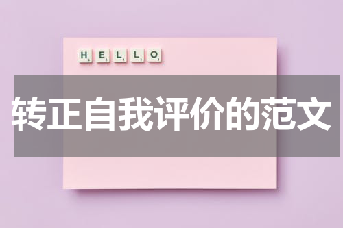转正自我评价的范文