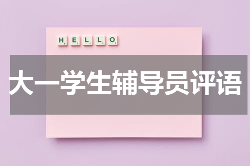大一学生辅导员评语