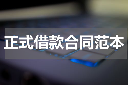 正式借款合同范本