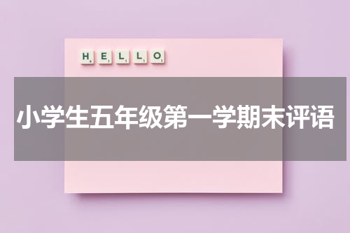 小学生五年级第一学期末评语