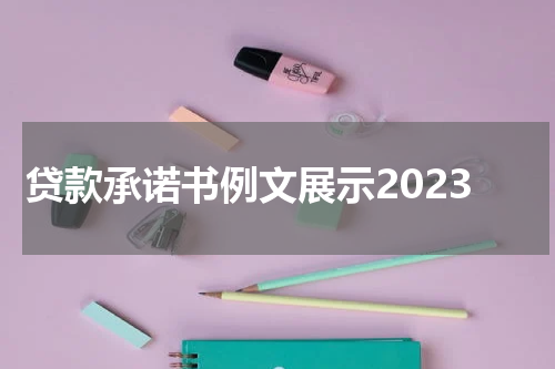 贷款承诺书例文展示2023