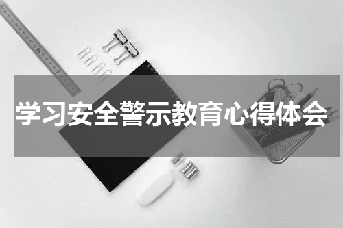 学习安全警示教育心得体会