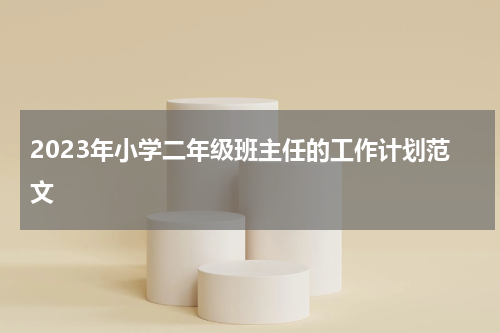 2023年小学二年级班主任的工作计划范文