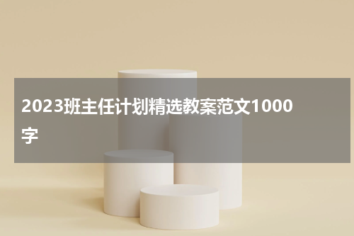 2023班主任计划精选教案范文1000字