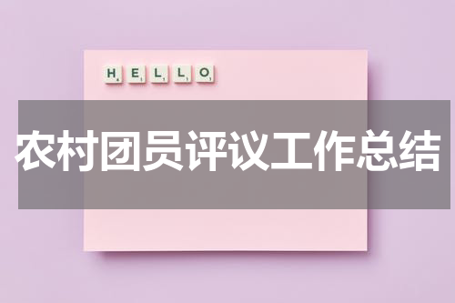 农村团员评议工作总结