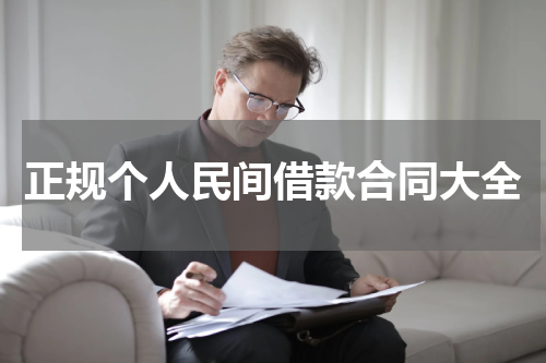 正规个人民间借款合同大全