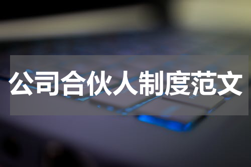 公司合伙人制度范文