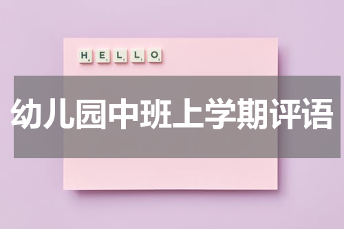 幼儿园中班上学期评语