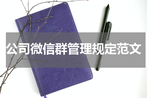 公司微信群管理规定范文