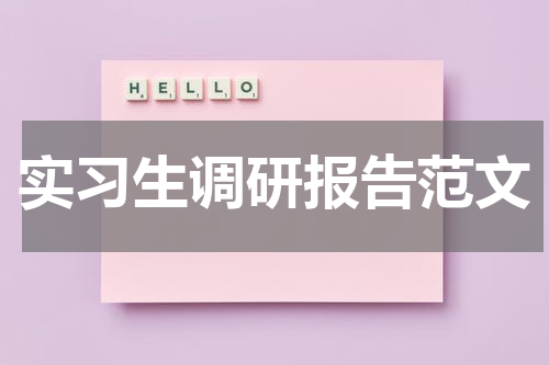 实习生调研报告范文