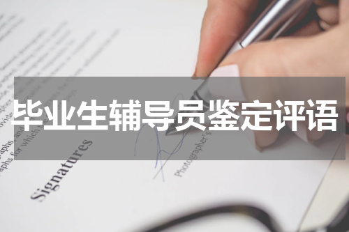 毕业生辅导员鉴定评语