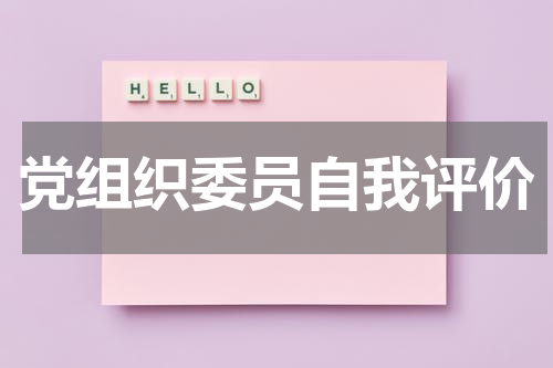 党组织委员自我评价