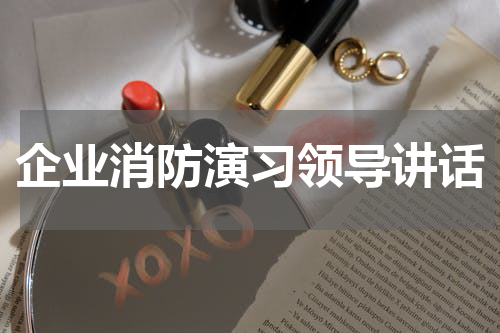 企业消防演习领导讲话
