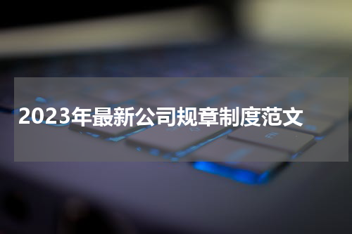 2023年最新公司规章制度范文