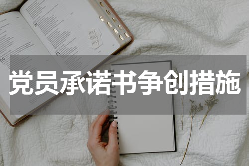 党员承诺书争创措施