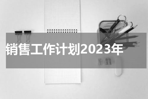销售工作计划2023年