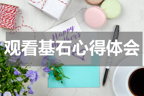 观看基石心得体会