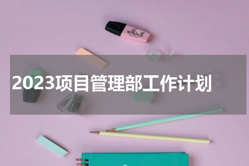 2023项目管理部工作计划
