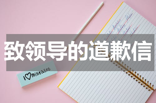 致领导的道歉信