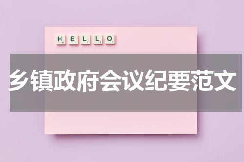 乡镇政府会议纪要范文