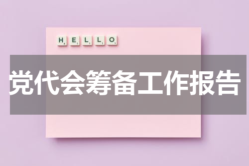 党代会筹备工作报告