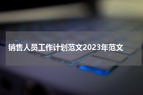 销售人员工作计划范文2023年范文