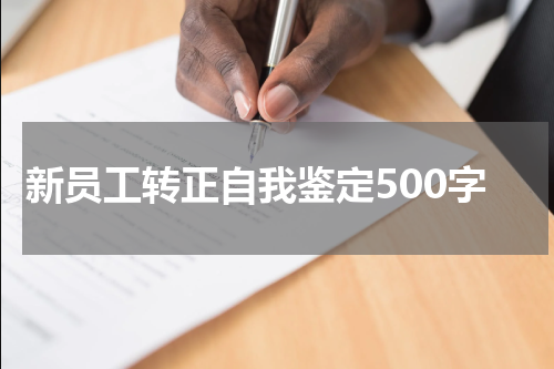 新员工转正自我鉴定500字