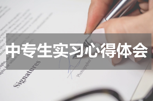 中专生实习心得体会