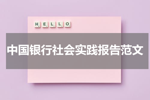 中国银行社会实践报告范文