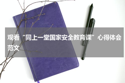 观看“同上一堂国家安全教育课”心得体会范文