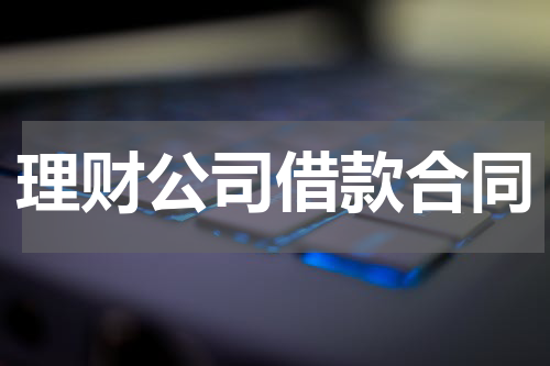 理财公司借款合同