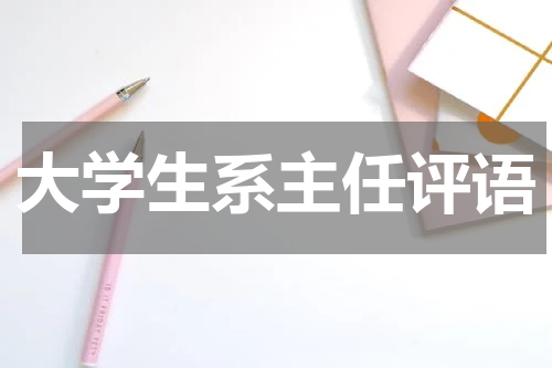 大学生系主任评语