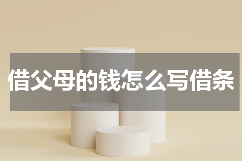 借父母的钱怎么写借条
