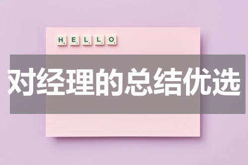 对经理的总结优选