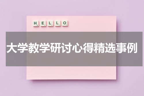 大学教学研讨心得精选事例
