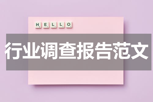 行业调查报告范文