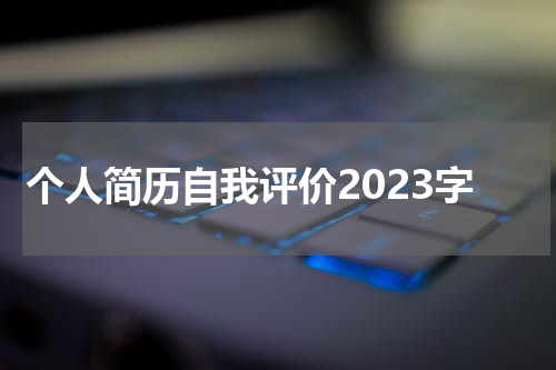 个人简历自我评价2023字
