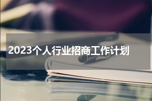 2023个人行业招商工作计划