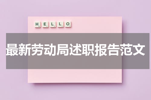 最新劳动局述职报告范文