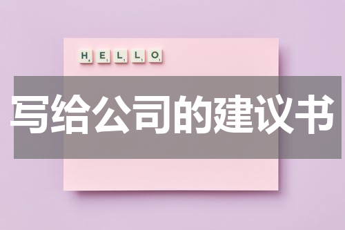 写给公司的建议书