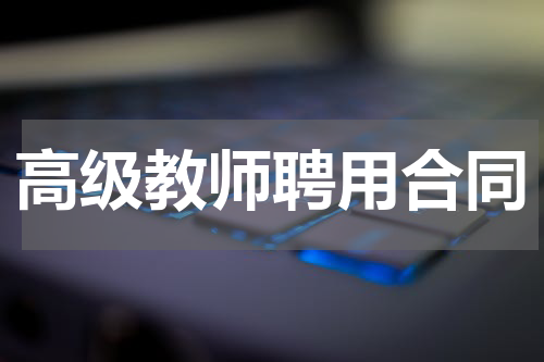 高级教师聘用合同