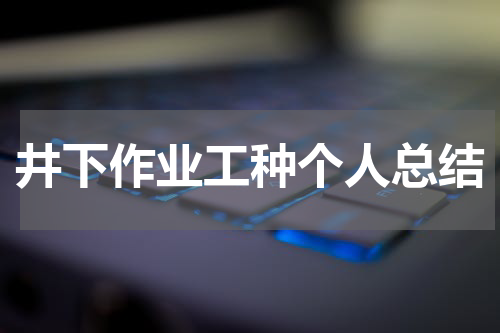 井下作业工种个人总结