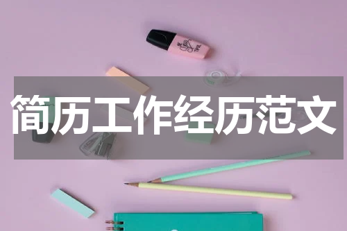 简历工作经历范文
