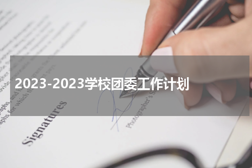 2023-2023学校团委工作计划